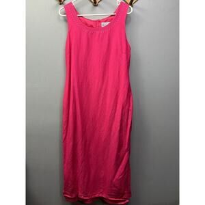Jessica Howard‎ Maxi Dress Size 12 Pink w/ Embroidered Floral Design Sleeveless